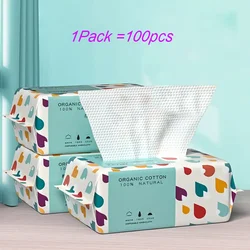 1 bag Thickened Disposable Face Towel 100Cotton Soft Fabric Travel Cleansing Dry Wet Makeup Remover Pearl Cotton Reusable