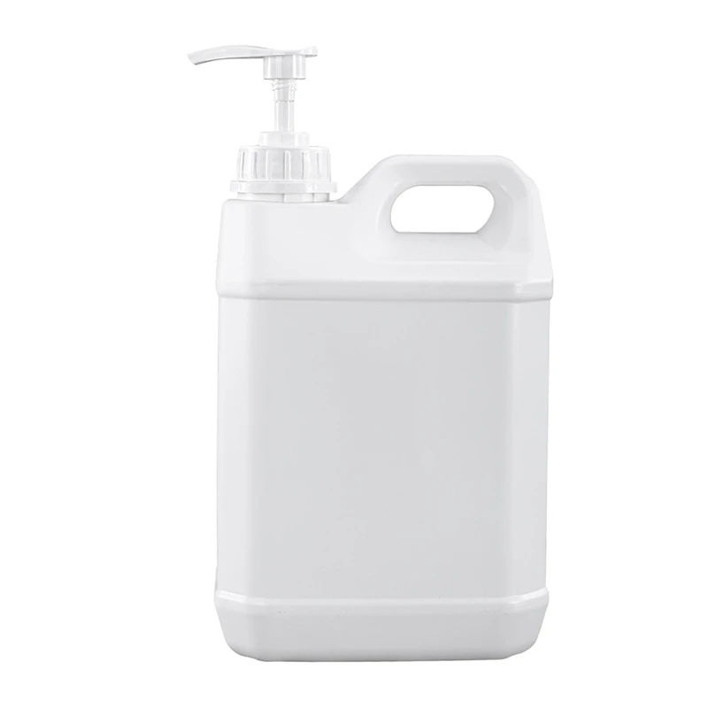 Contenedor de plástico cuadrado con bomba dispensadora, botella rellenable de viaje, HDPE, color blanco lechoso, 1 piezas