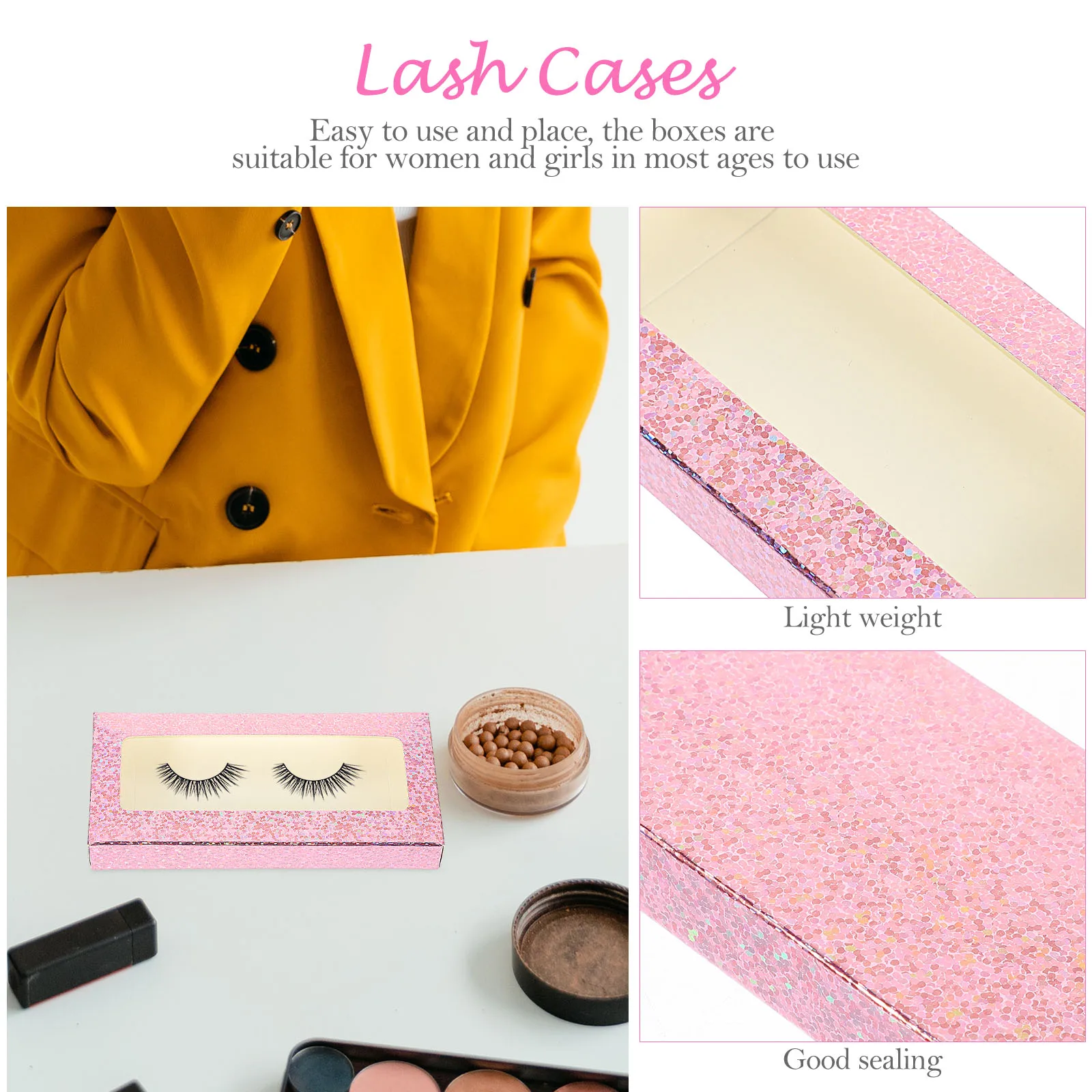 

25pcs Color Boxes False Lash Containers Eyelash Paper Box Empty Cases for Women Girls Makeup Storage Clean Organized