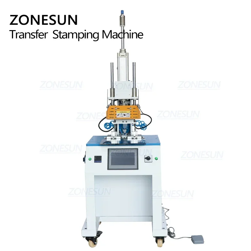 ZONESUN ZS-HTP-C 70*70mm Automatische Papier PVC Leer LOGO Hot Stamping Rillen Embossing Machine Warmte Punch Persmachine