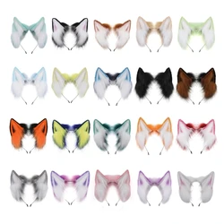 Animal Hair Hoop Plush Cat Ears Headband for Dress Party Cat Faux Furs Ears Headband Cosplay Costume Hair Accessory