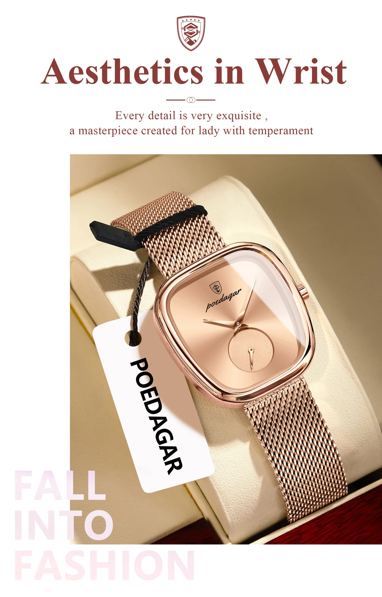 POEDAGAR Luxus Marke Frau Uhr Wasserdichte Edelstahl Mesh frauen Uhren Mode Elegante Quarz Damen Armbanduhr Reloj – Detail 11