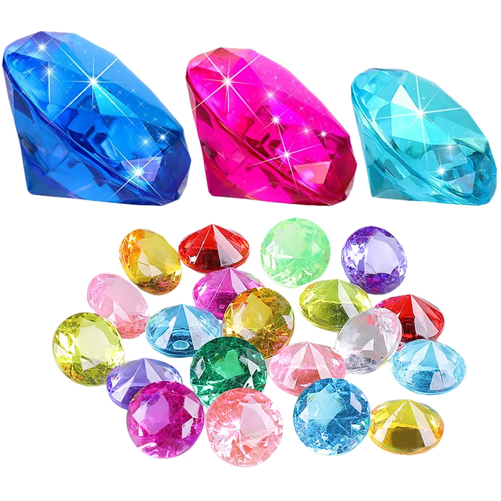 Underwater Jewel Toy Dive Toys Diving Gems Model Jewelry for Kids Ages 4-8 Acrylic Pool Party