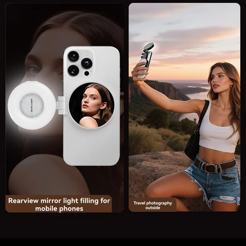 

Магнитный заполняющий светильник для мобильного телефона, ручной светильник для живой фотографии, портативный уличный карманный светильник для селфи, черный-ELEC