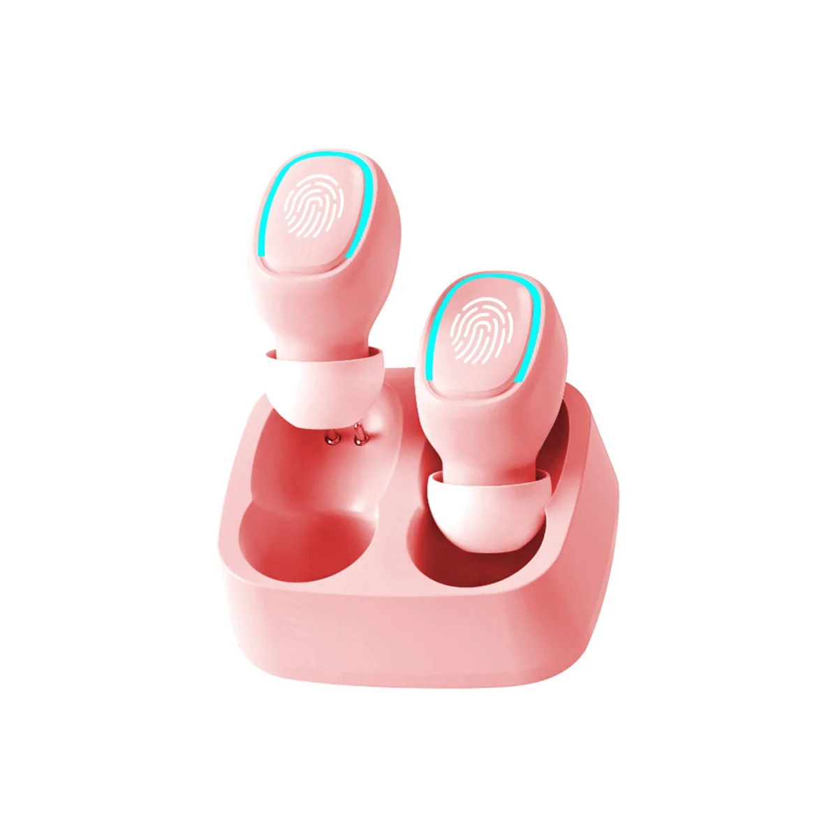 Mini Wireless Bluetooth Headset Touch Light Ohr stöpsel Anti-Schweiß HD Klang qualität Stereo Universal Headset, rosa