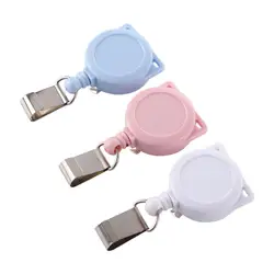 1PC Name Tag Card Frosted Retractable Pull Badge Reel Clip School Office Supplies ID Badge Holder Anti-Lost Lanyard Clip