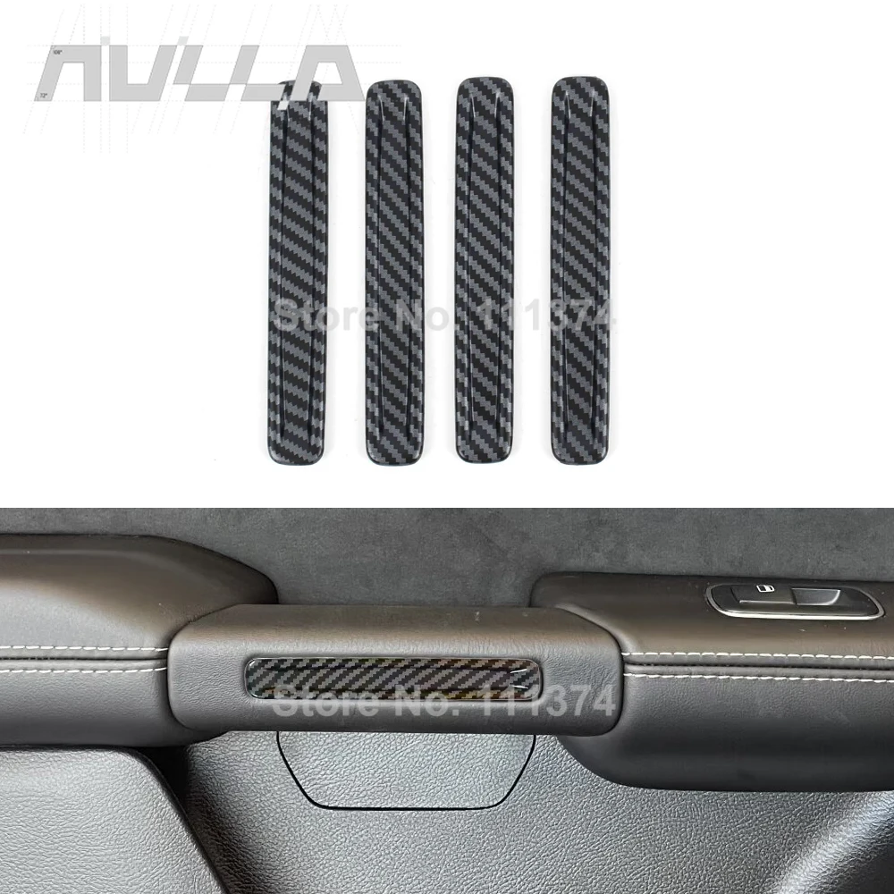 

For Dodge RAM 1500 TRX 2019-2023 2024 2025 Side Door Handle Decorative Cover Trim Carbon Interior Accessories