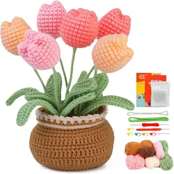 BUDDUR Crochet Knitting Kit With Cotton Yarn Thread And Instruction For Fabric Weaving DIY Non-finished Materials Package