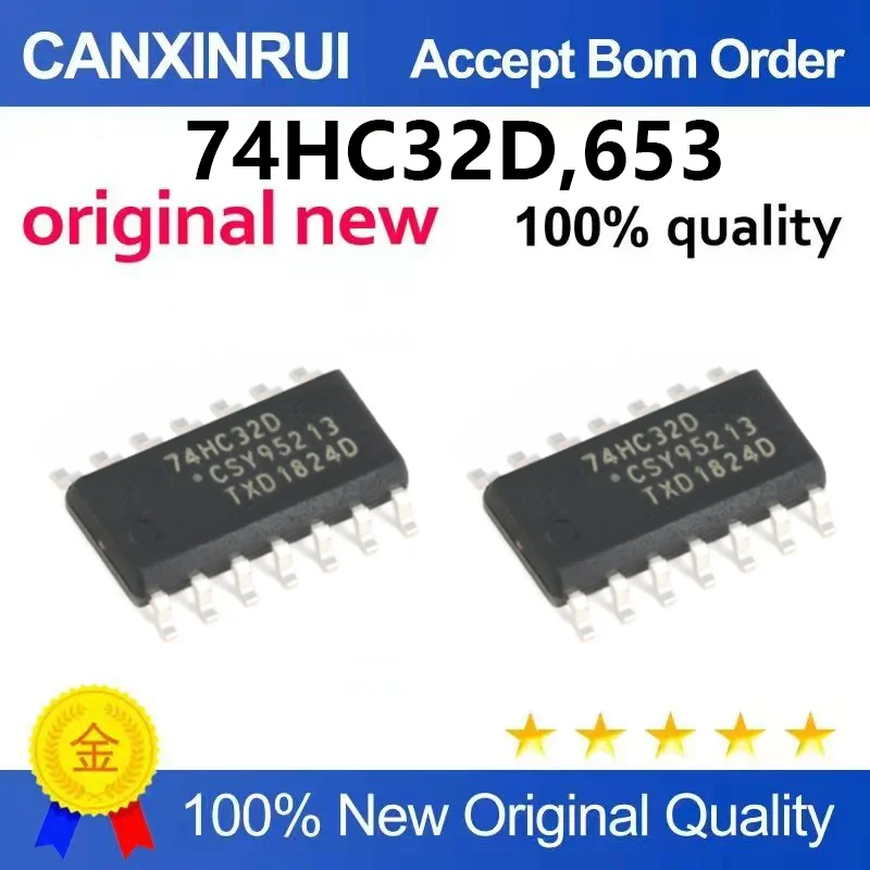 （5pcs-10pcs）Brand new original 74HC32D, 653 SOIC-14 four-way 2-input or gate mounted logic chip