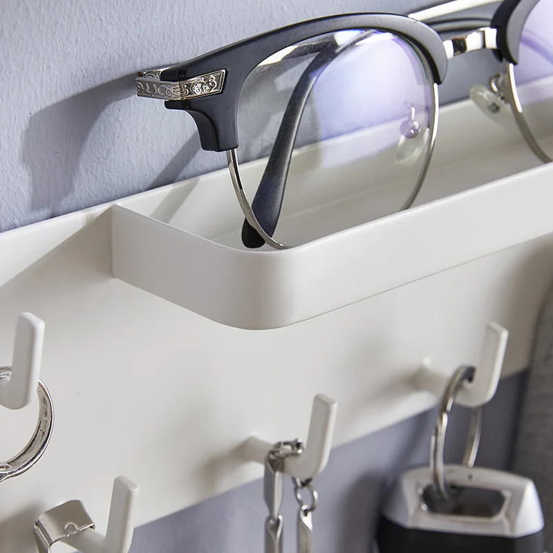 Tablett Lagerung Rack hinter der Tür Haken Lagerung Rack Punch-Freies Magnetische Saug Flur Schlüssel Kette Rack