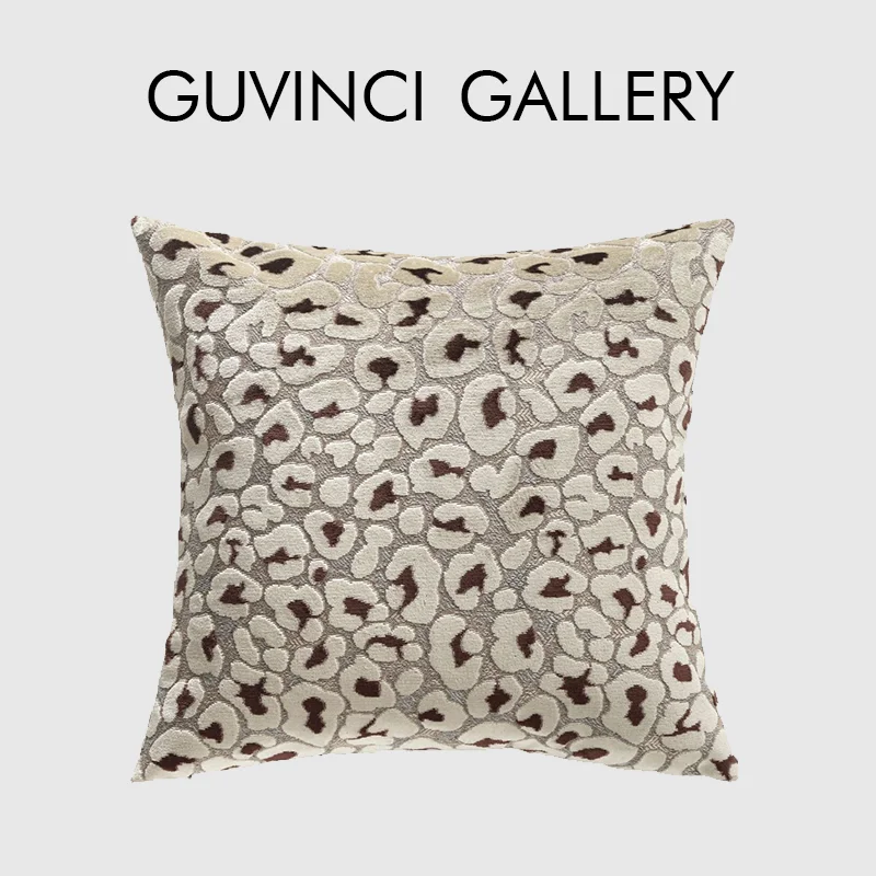 

GUVINCI Cheetah Spots Cut Velvet Дизайнерская пуховая наволочка Snow Leopard Декоративная наволочка для дивана, дивана, спальни