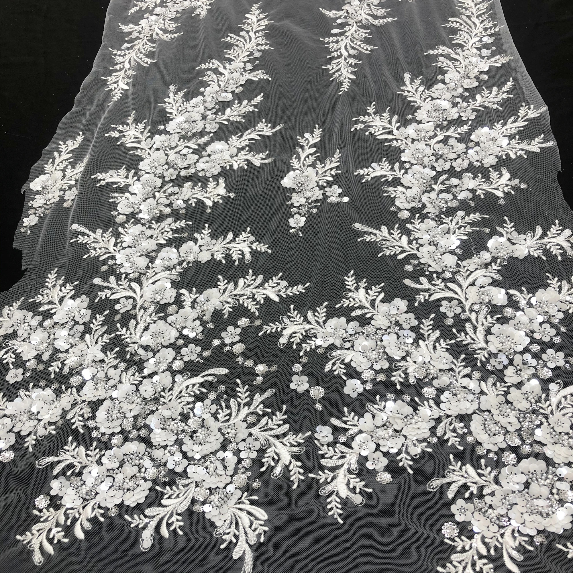 Exquisite Sequin Bead Embroidery Suitable For High-End Wedding Evening Dresses Private Custom Women Stage Clothing