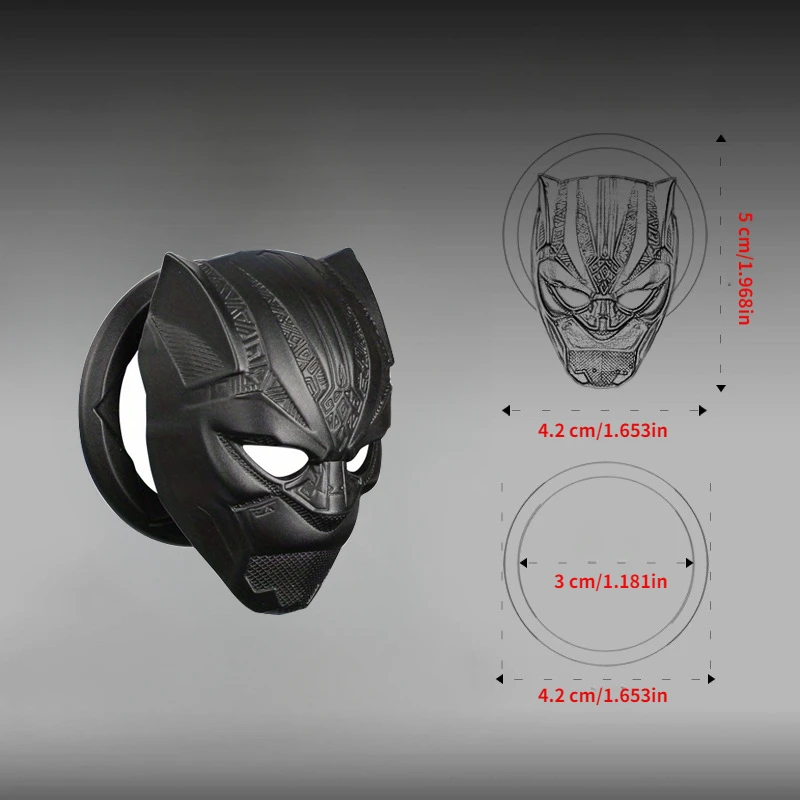 Black Panther one-touch start button protective cover sticker car interior ignition switch metal decorative sticker