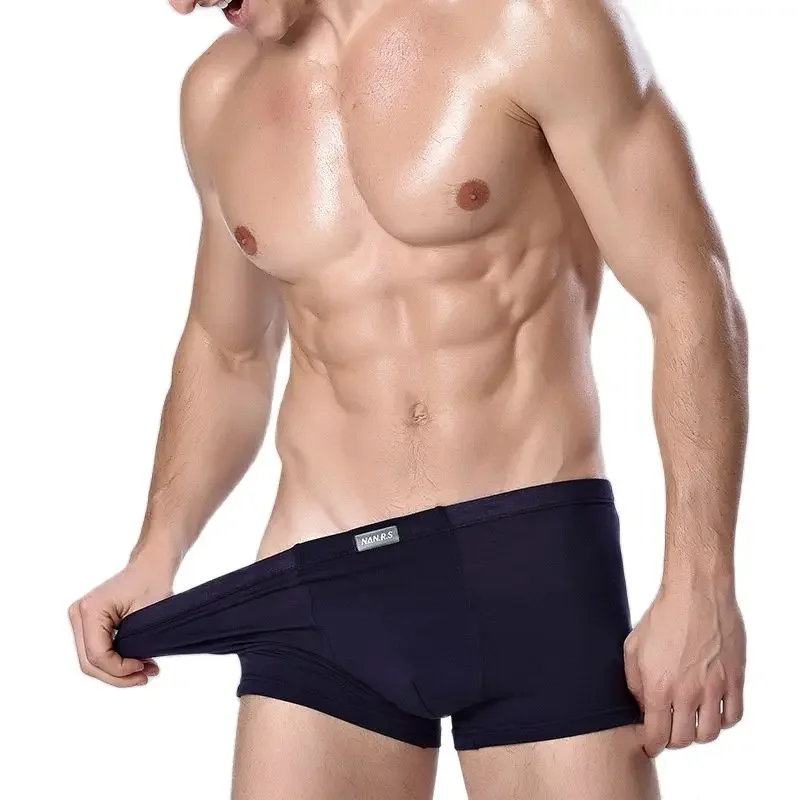Calcinha Boxer de fibra de bambu masculina, respirável, cuecas masculinas aconchegantes, calcinha macia do homem, cuecas sexy, roupa íntima