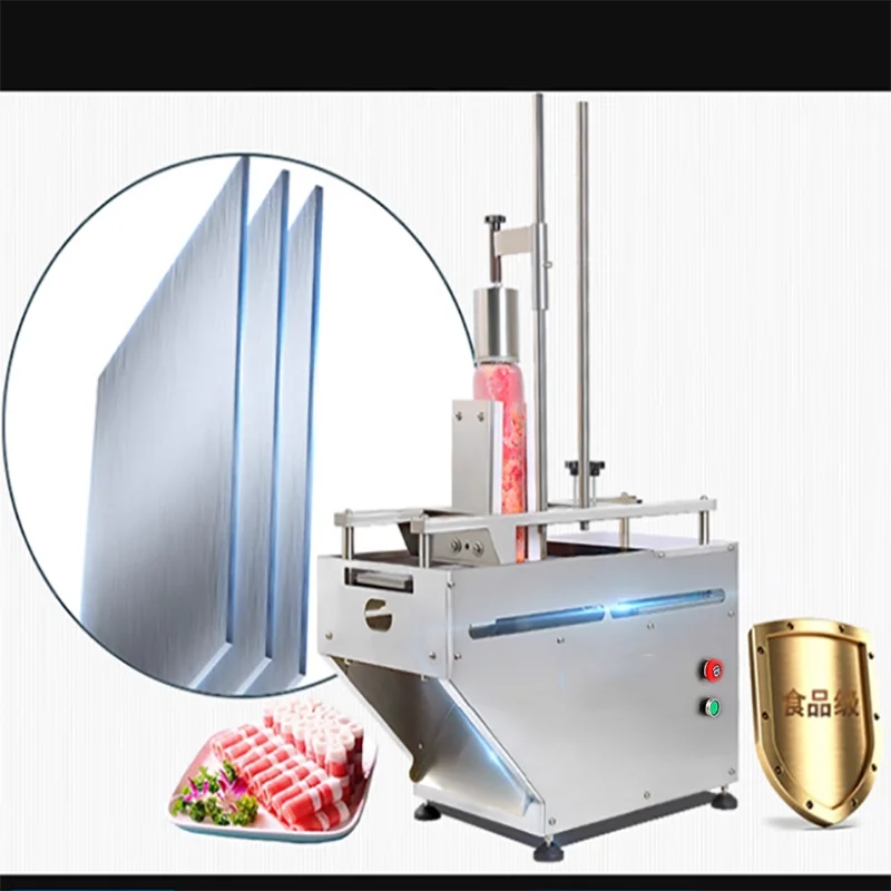 Commercial Frozen Meat Slicing Machine Lamb Roll Tabletop Meat Slicer for Kitchen Pork Belly Slice Cut Meat Rolling Machine Make