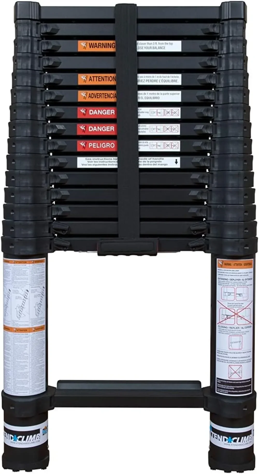 Xtend & Climb Contractor Series 155+/300 Aluminum Telescoping Ladder 15.5 Ft Extension Ladder Certified ANSI Type 1A-300lbs