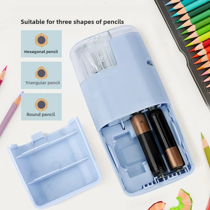 Electric Pencil Sharpener for Artists Kids Adults Colored Pencils Battery-Operated, Portable, Manual/Electric Compatible