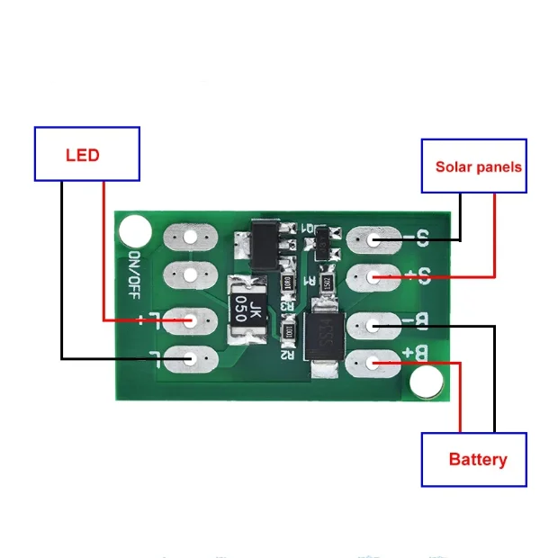 Universal 3.2V 3.7V 4V 11.1V 12V solar controller hair charging street light switch module