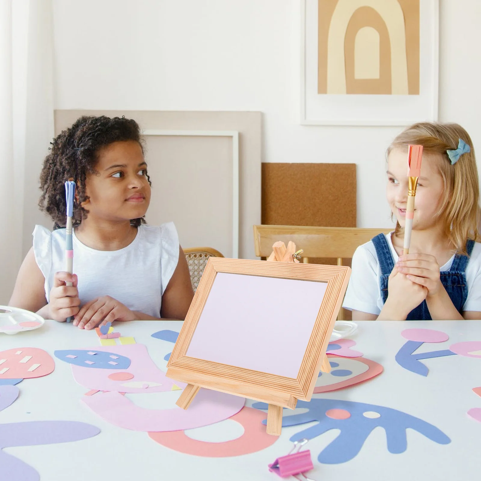 1 ชุดกระดานวาดภาพการประดิษฐ์ตัวอักษรอเนกประสงค์กระดานดำขนาดเล็กพร้อมขาตั้งกระดานเขียนเดสก์ท็อปไม้สำหรับโฮมออฟฟิศ