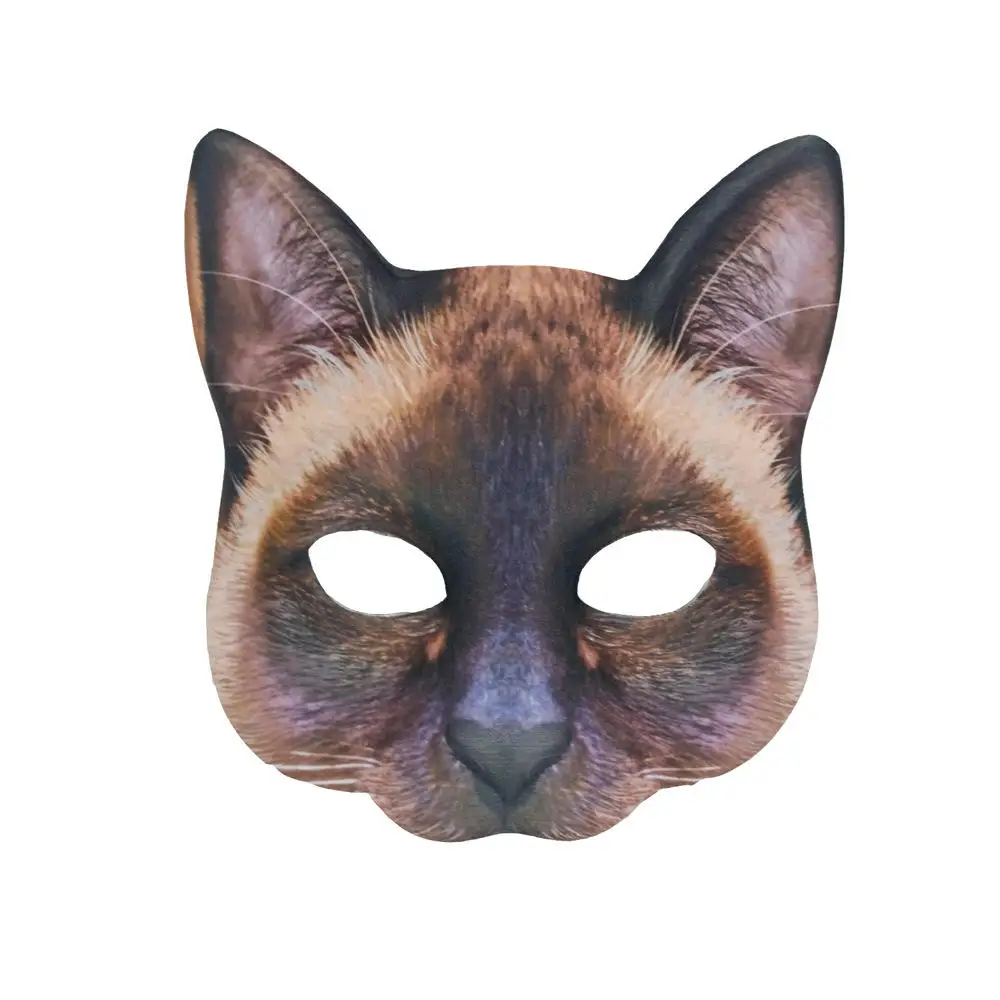 Katze Maske Halloween Halbe Gesicht Lebensechte Katze Maske Party Spielen Kostüm Requisiten Tier Partei Maske Unisex Cosplay Partei Requisiten