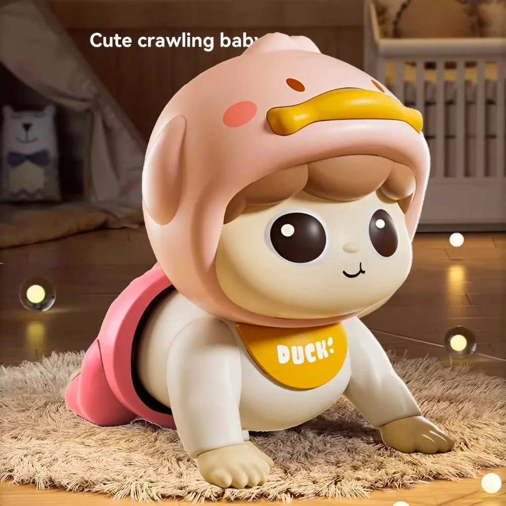 With Music Crawling Doll Toy Speaking Mode Electric Powered Music Baby Toy Early Education Electric Crawling Toy Aged 0-1