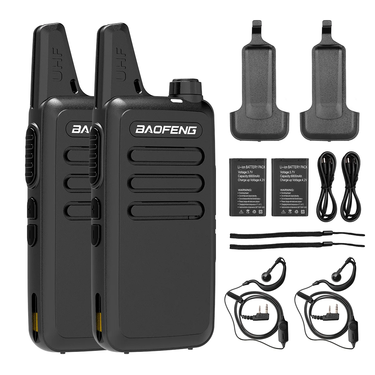 BAOFENG-walkie-talkie T20 de largo alcance para adultos, radio de mano de 2 vías, recargable, con micrófono, auricular mejorado, BF-888S