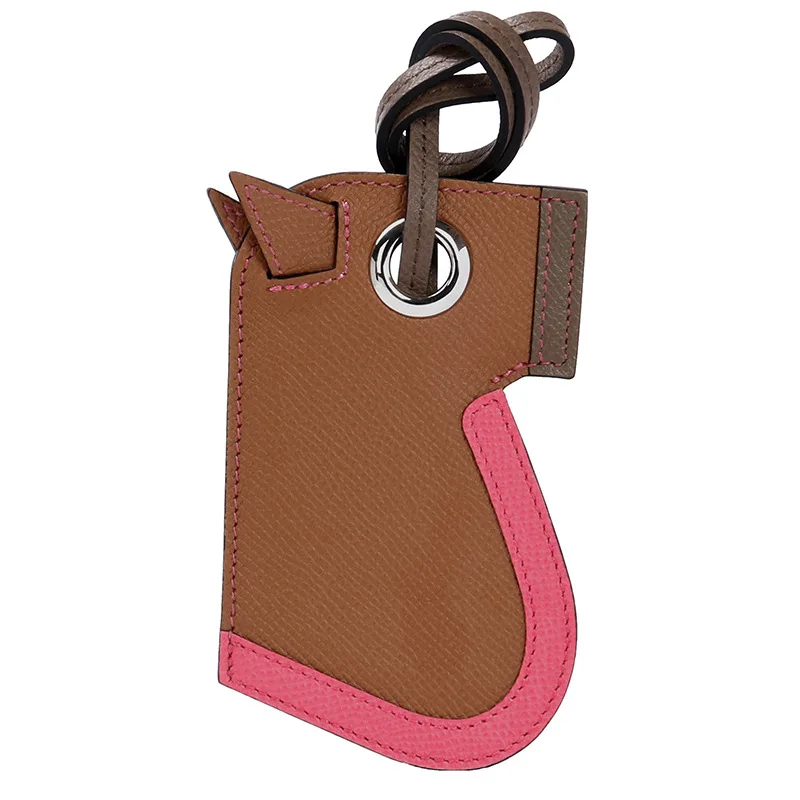 fashion Armored horse head Hand sewn genuine leather Key Chain Household Lock Universal Bag Car Protector bag Accessories