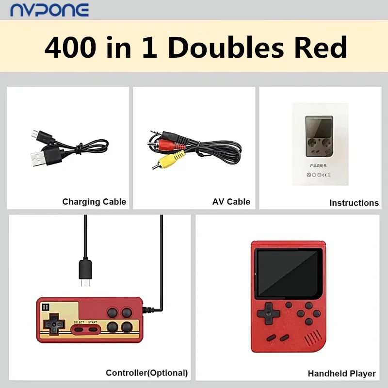 Consola de juegos portátil Retro para niños, 400 Juegos FC integrados con estuche portátil, reproductor de videojuegos con pantalla LCD de 3,0