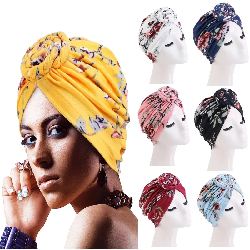 

Yoga Indian Hat Fashion Pleated Headscarf Simple High Elasticity Turban Chemotherapy Caps Popular Square Scarf Colorful Headband