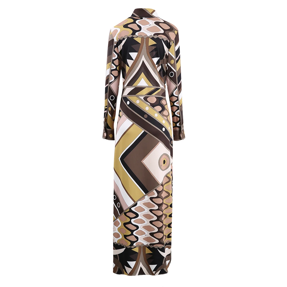 المرأة خمر فساتين أنيقة التلبيب كم طويل تنورة عالية الخصر 2025 ربيع الخريف فساتين راقية جديدة مزاجه الملابس