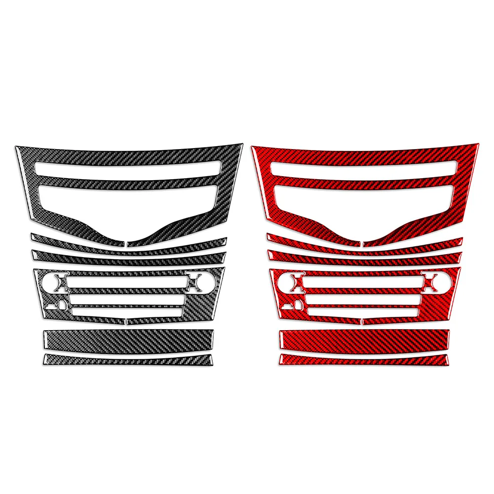6Pcs Carbon Fiber Pattern Car Center Console Navigation Radio Panel Cover Trim For Infiniti JX35 QX60 2013 2014 2015 2016 LHD