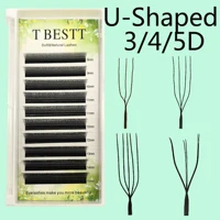 Extensiones de pestañas Tbestt en forma de U 4D 5D 6D W YY extensión de pestañas pestañas suaves prefabricadas para fanáticos
