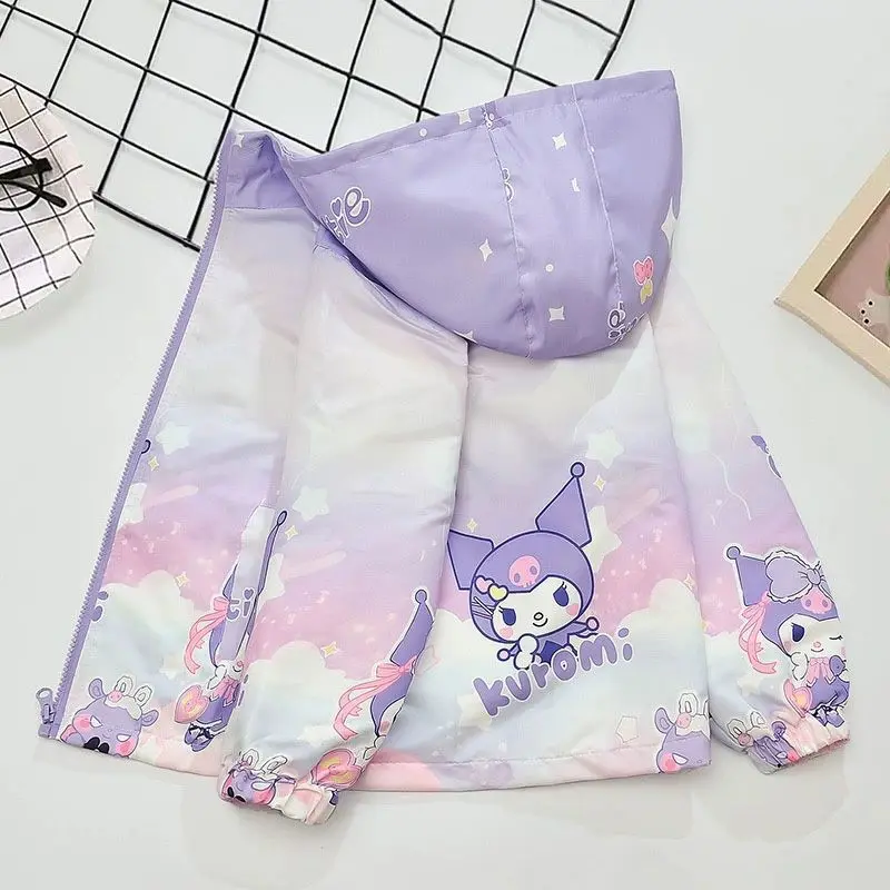 

Sanrio Girls Spring Autumn Jacket New Kuromi Kids Zipper Coats Fashion Long Sleeve Clothes Cute Children Outerwear Birthday Gift