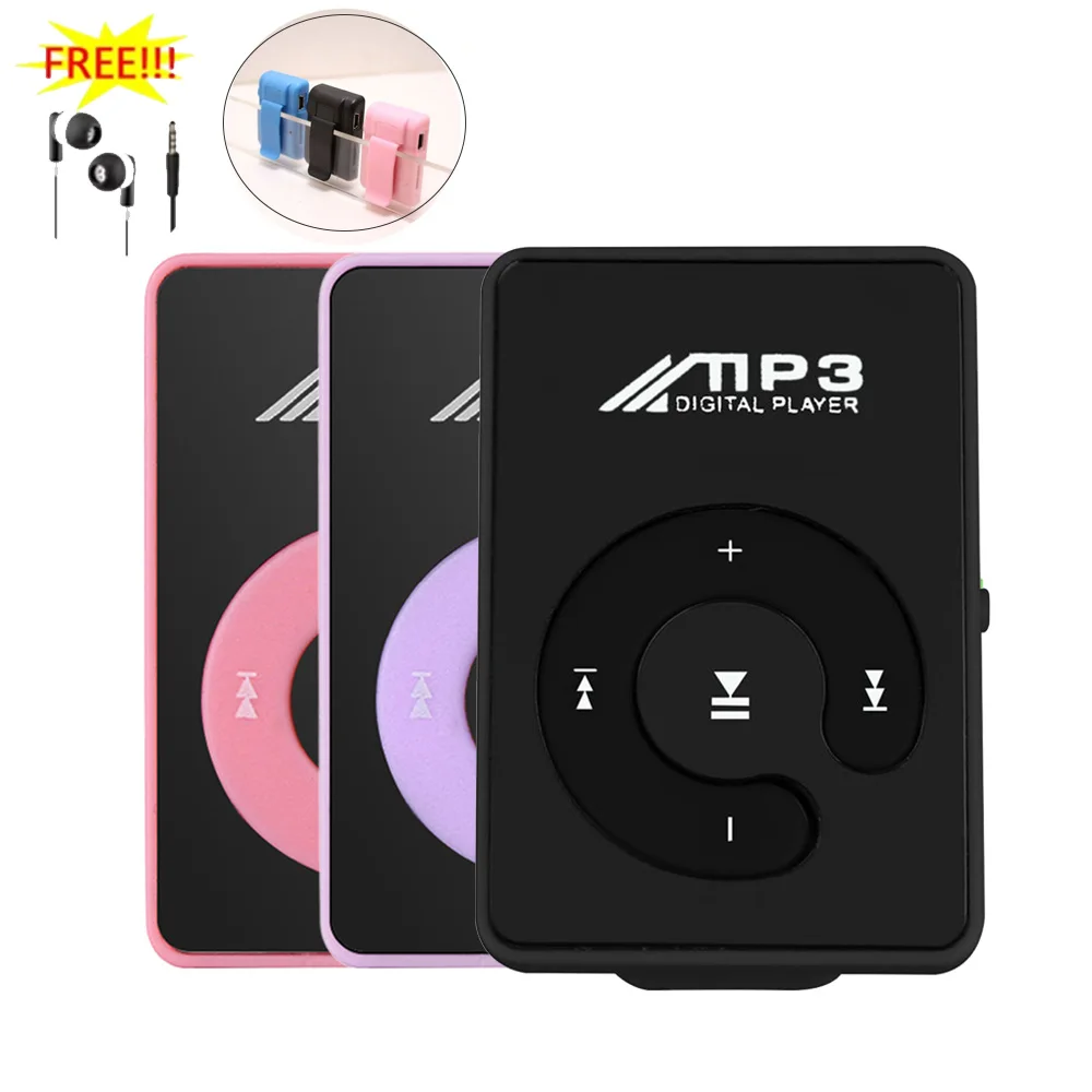 C Key Portable Mini Clip USB MP3 Player Music Media Player Support TF Card Fashion Hifi MP3 for Outdoor Sports WIth Earphone