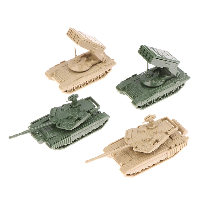 For Boys 1/4PCS TOS Rocket Artillery  Fighting  1/144 Plastic 4D Assembled T-90MS Main Battle Tank Model