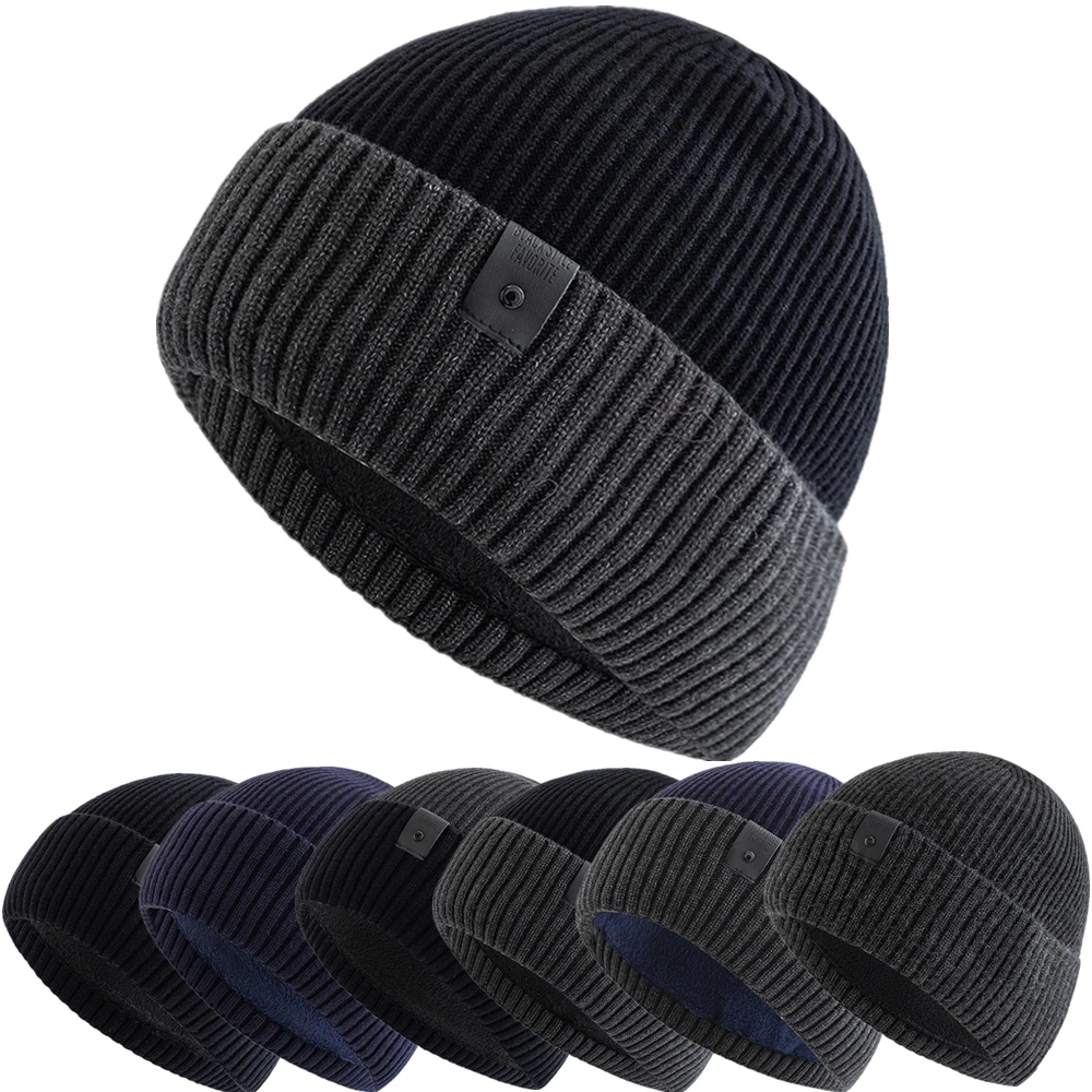 Unisex Winter Hat Fleece Lined Warm Cap Stylish Soft Beanie Hat For Men Women Outdoor Thicken Ski Sports Knitted Hat