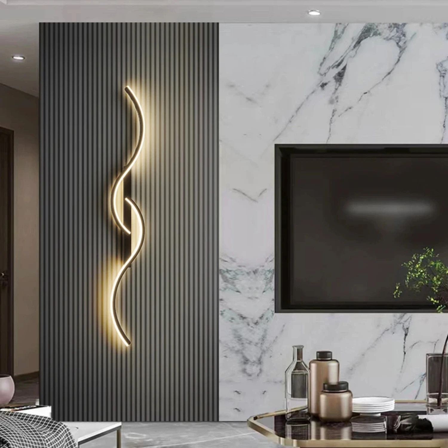 New Modern LED Wall Lamp Minimalist Led Light Bedroom Bedside Long Strip Wall Sconces Living Room  Indoor Lighting Fixture