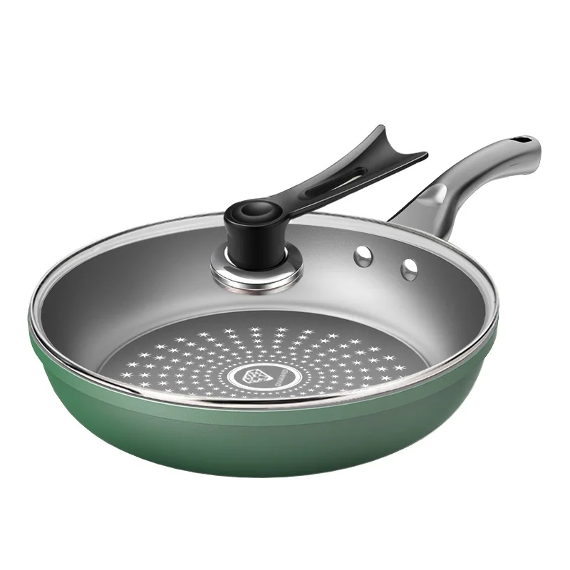 Non-Stick Pan Panelas antiaderentes Kitchen Pan Fogão a gás panela universal Non-Stick Pan With Lid No Oily Fume Frying Pan