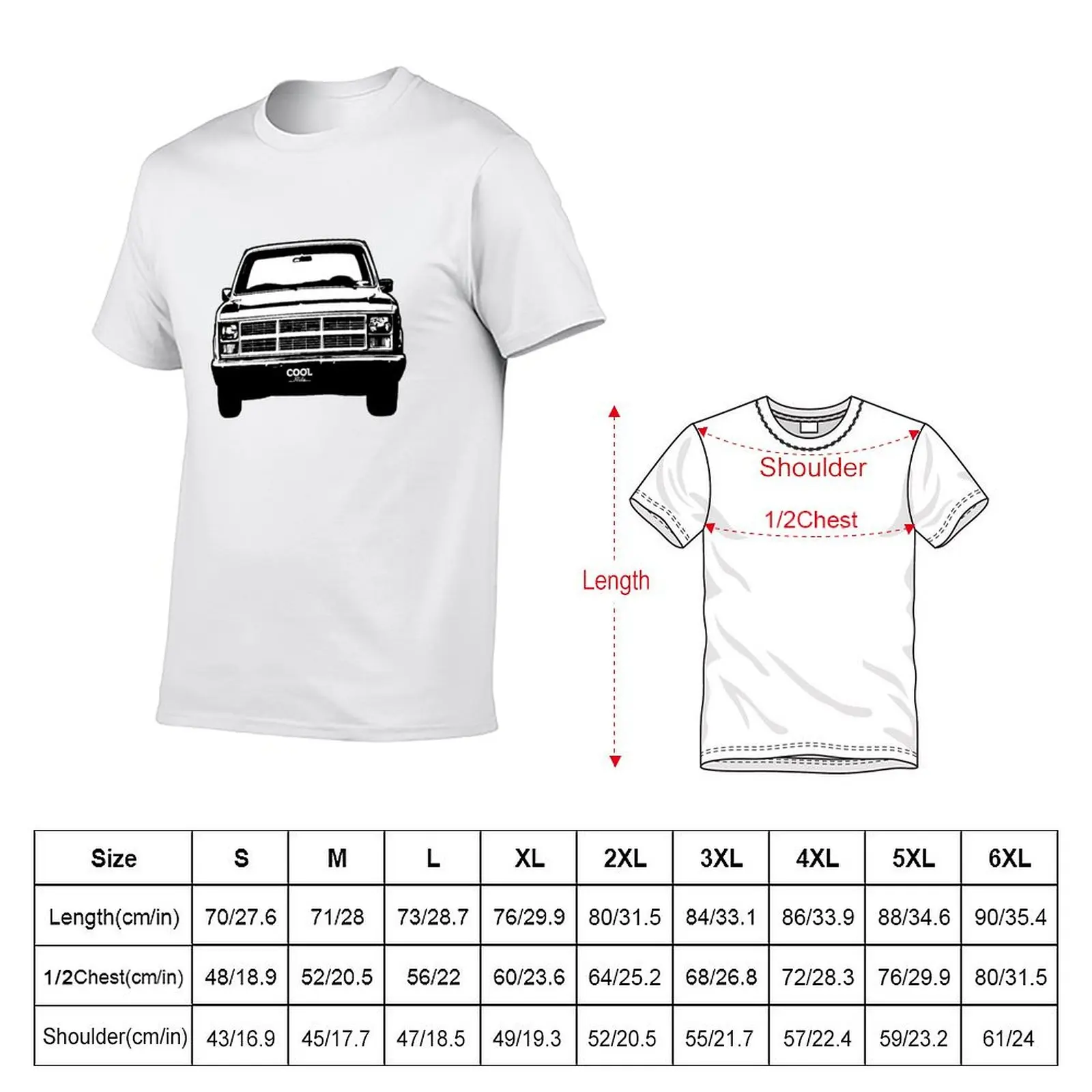 Black & White 80s G Truck T-Shirt vintage anime stuff t shirt men 100℅ cotton
