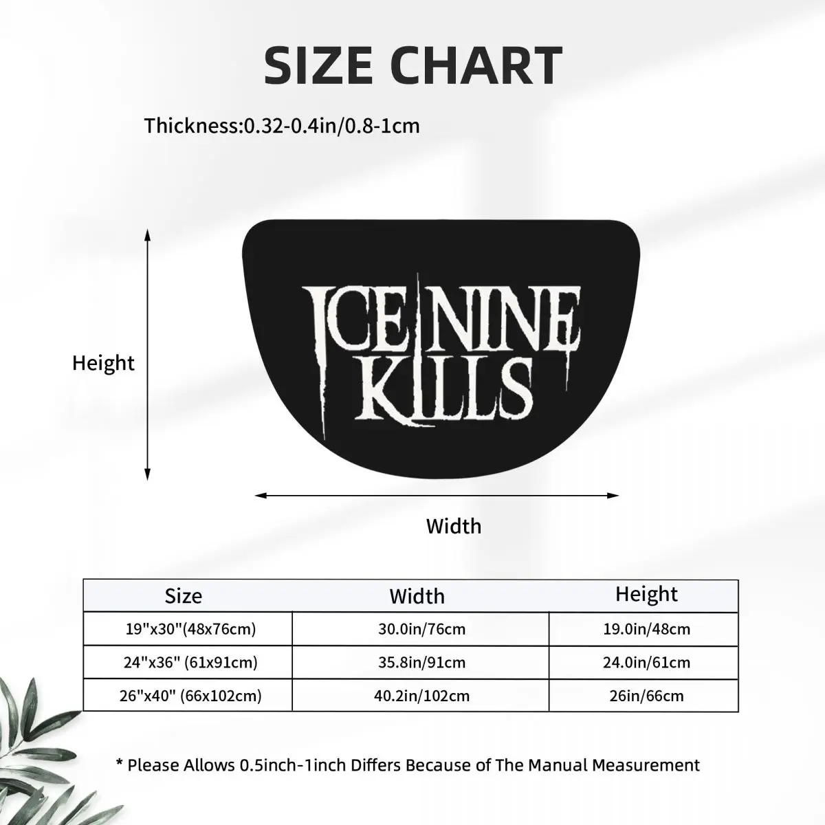Ice Nine Kills Soft Flannel Half Round Doormat Non Slip Bathroom Mat Absorbent Floor Carpet for Laundry Room Bathroom