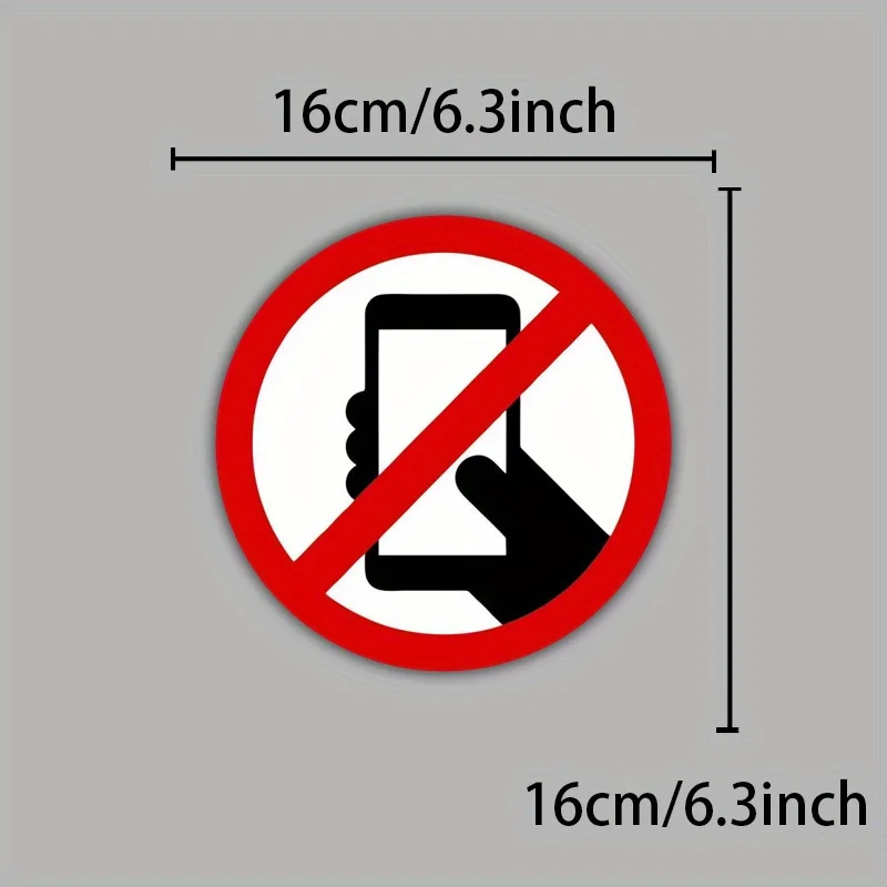 No Phone Zone Sticker Vinyl Decal Matte Self Adhesive Warning Sign Red Circle Phone Icon for Car Door Wall Indoor Outdoor
