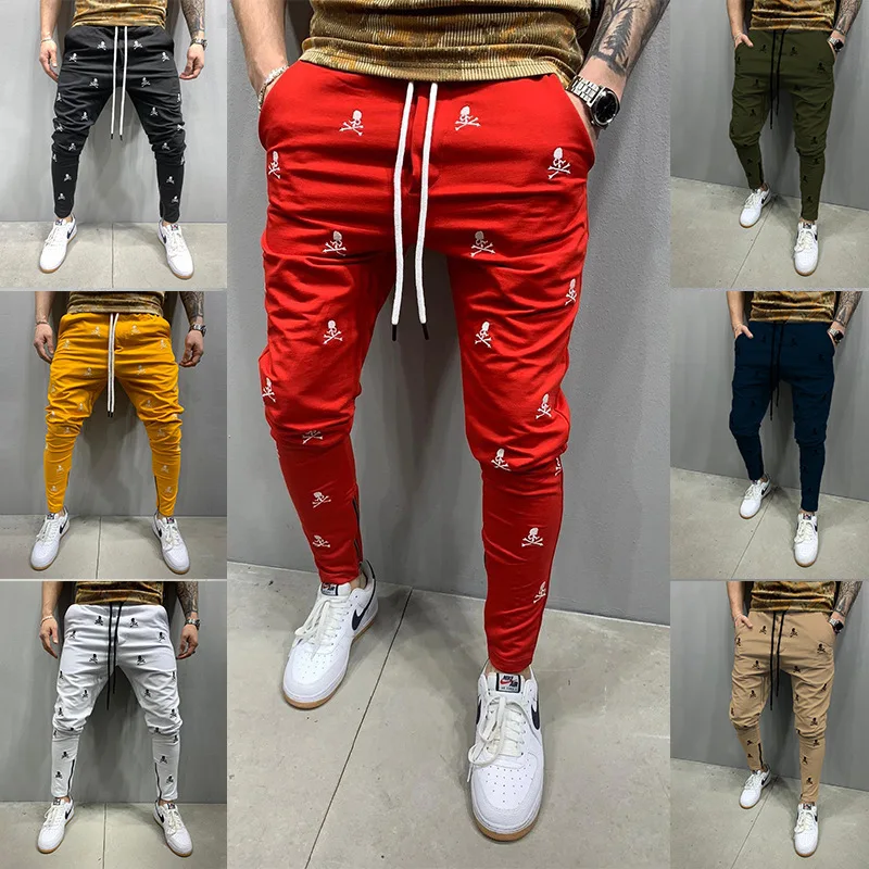 Mens Casual Pants Fashion Cool High Street Print Hip Hop Trousers Fitness Running Loose Sport Jogging Pants StreetWear Pants