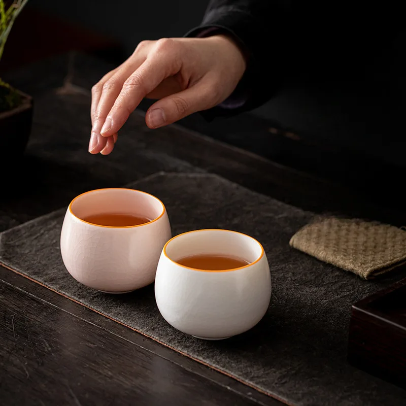 

Ru Kiln Tea Cup Ceramic Kung Fu Tea Set Sample Tea Cup Large Master Cup Individual Single Cup Open Piece Can Be Raised