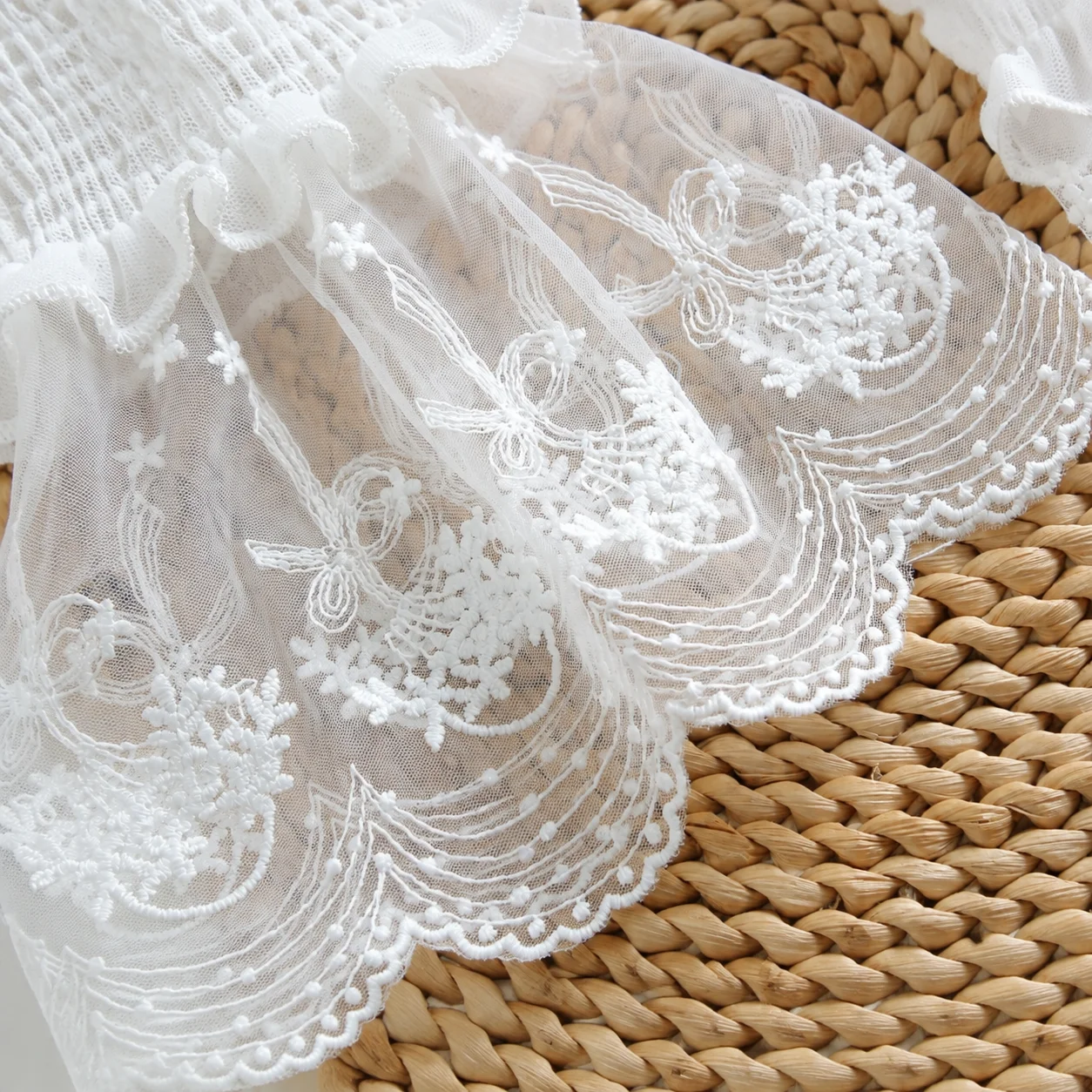 Floral Embroidered Cuffs Lace Flounce Sleeve Extenders Lace Fake Cuffs Detachable Detachable Fake Cuffs For Commuting Women