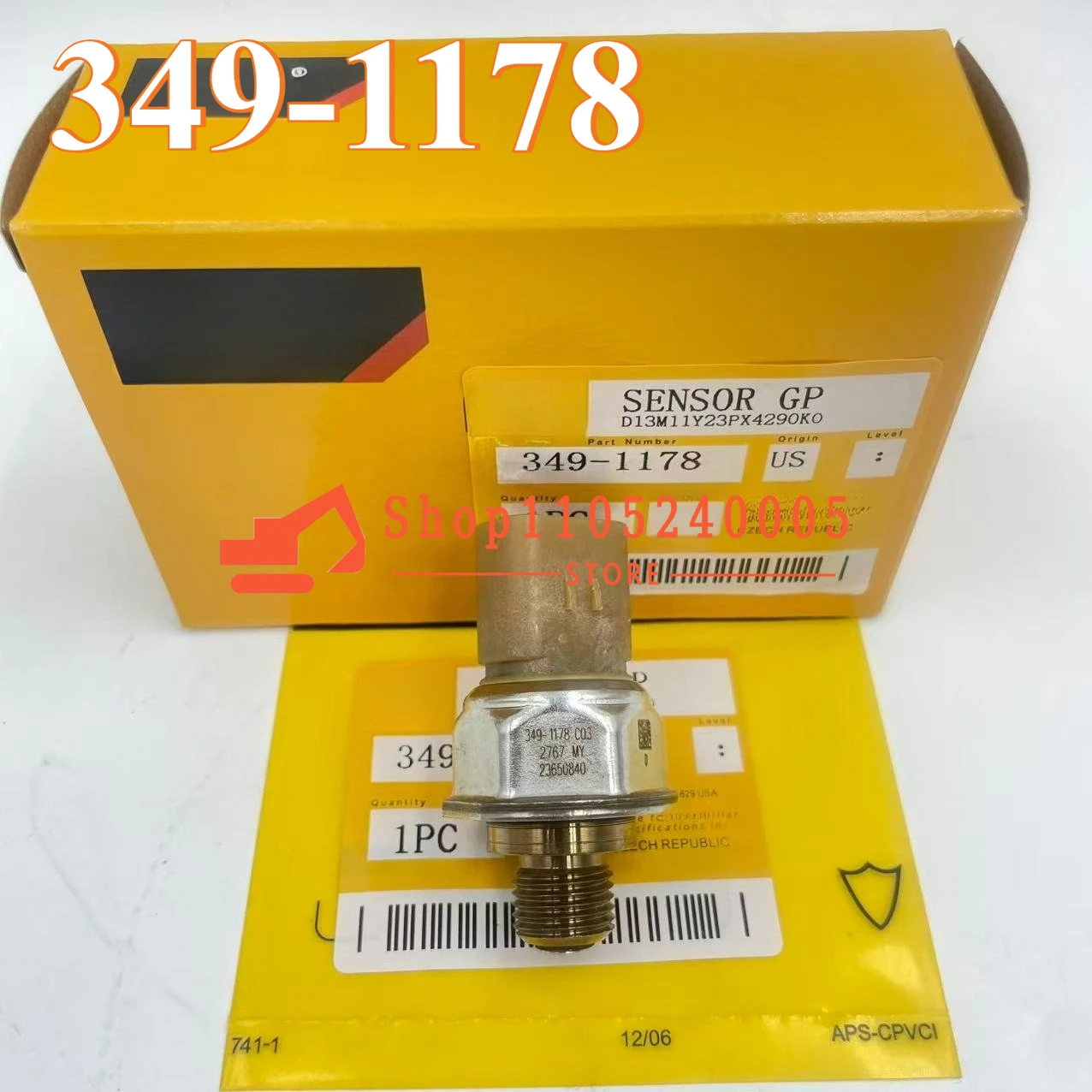 

7PP4-4 Fuel Oil Pressure Sensor 349-1178 For C18 988H 54