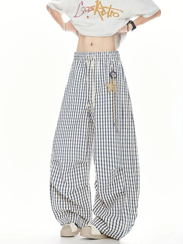 

Мужские повседневные свободные брюки прямого кроя, тонкие летние брюки в пол с декором в виде звезды, премиум-качество, с эффектом потертости.