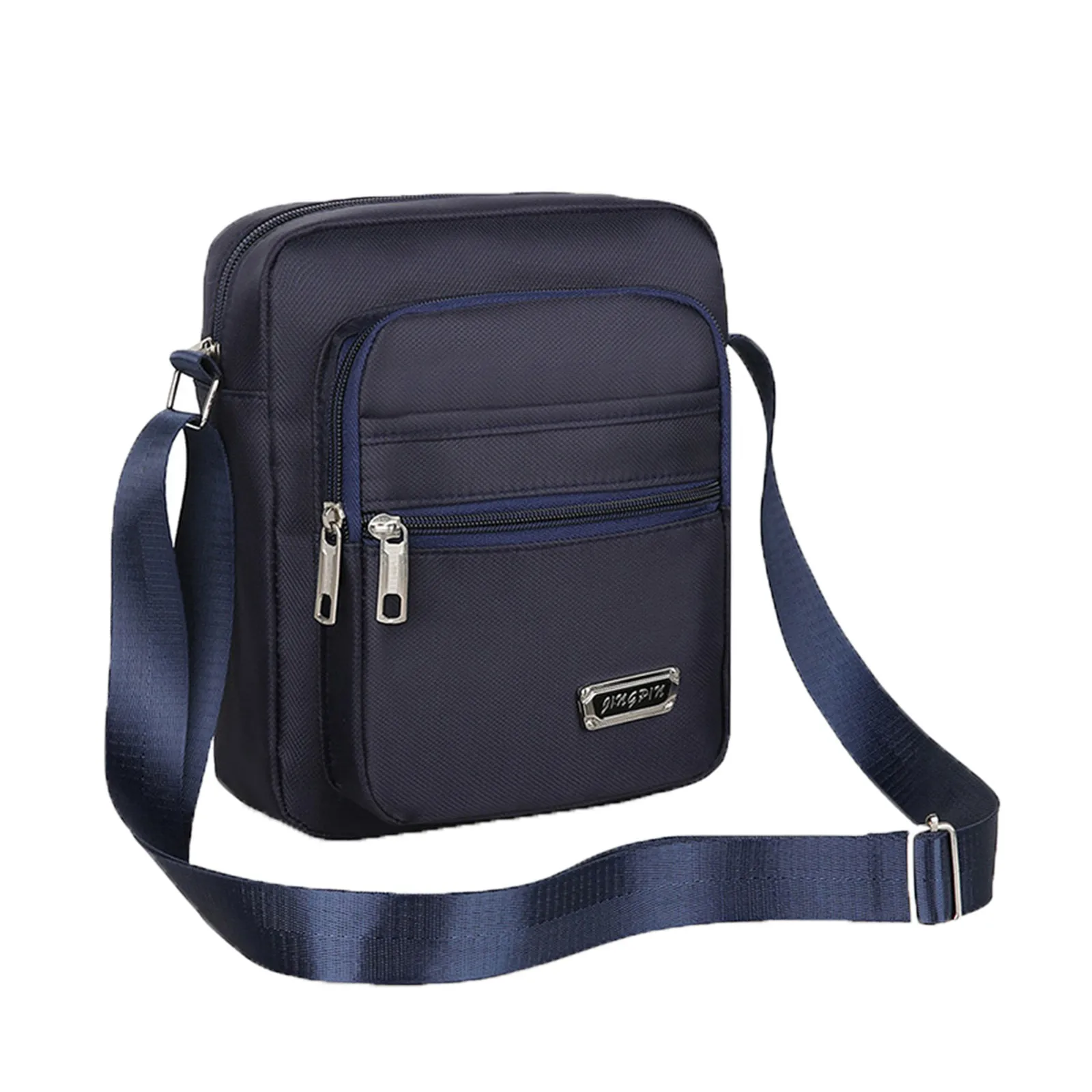 

Men'S Waterproof Shoulder Messenger Bag Four-Layer Zipper Wear-Resistant Travel Storage Bag Mature Men'S Business Bag