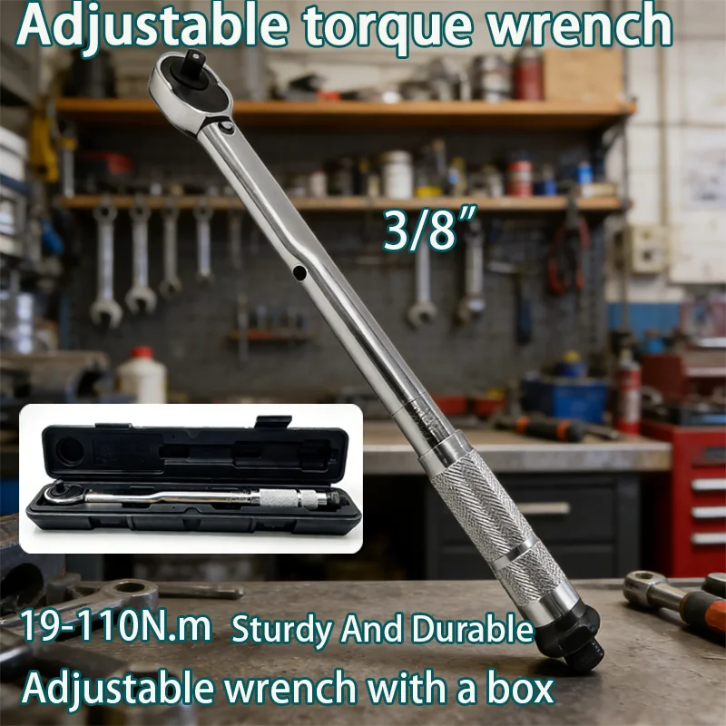 

19-110 Нм инструмент для разборки автомобиля и мотоцикла, профессиональный регулируемый динамометрический ключ 3/8 дюйма, приводной гаечный ключ, ручной инструмент, динамометрический ключ