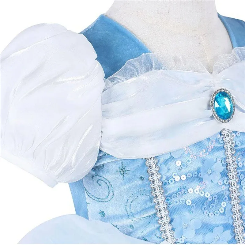 

Kids Halloween Party Princess Costume Cinderella Dress Girls Cosplay Apparel Headwear Doll Suit Instant Shipping