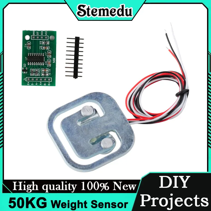 Sensor de peso de célula de carga meia ponte 50kg com módulo amplificador hx711 para balanças digitais arduino projetos diy de alta precisão